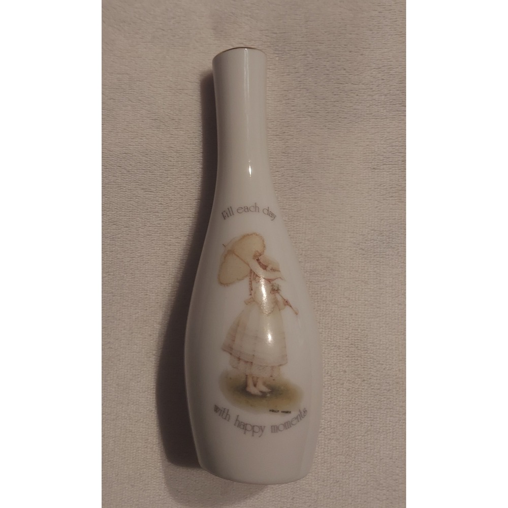 Holly Hobbie Vintage Genuine Porcelain Gold Rimmed Bud Vase